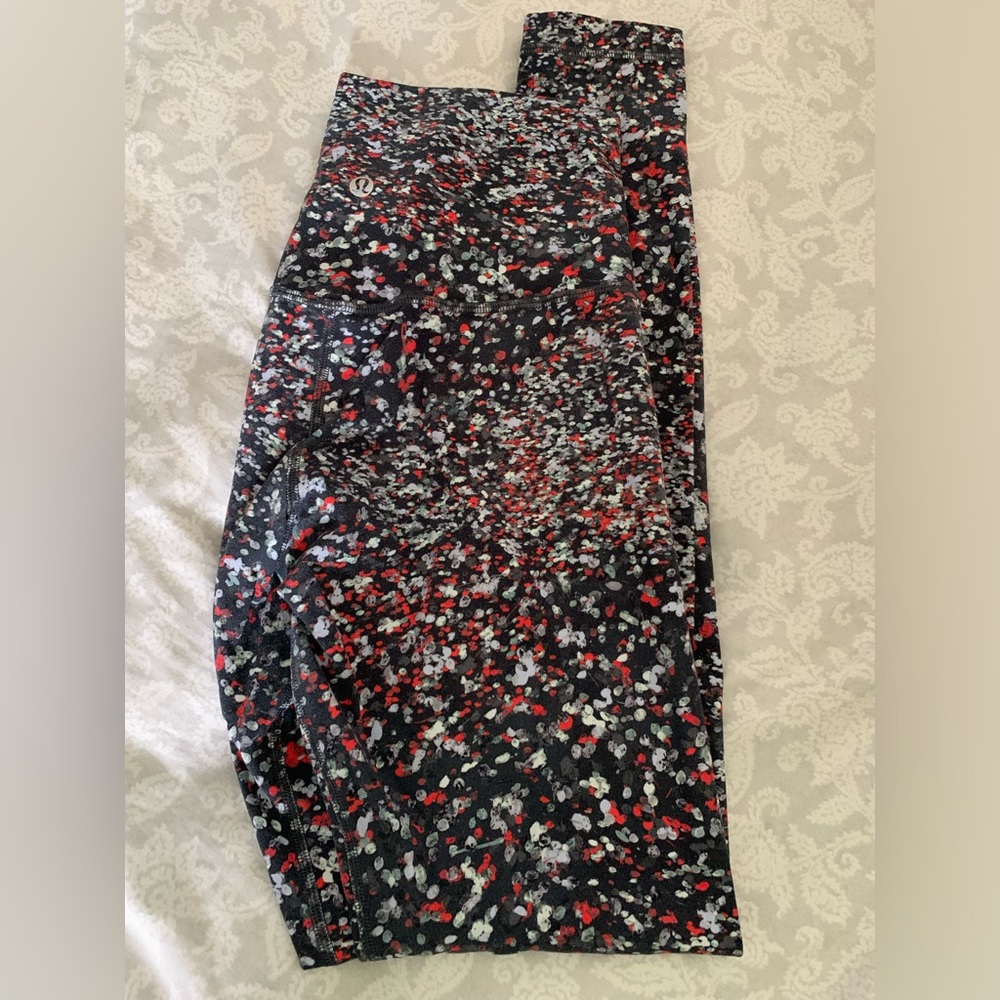 lululemon athletica Women's Black Multi-Color leggings